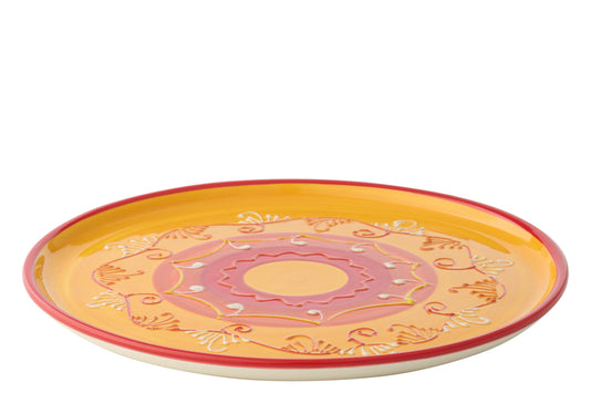 Bord keramiek oranje/rood