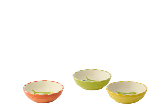 Kom vis keramiek meerkleurig klein assortiment van 3