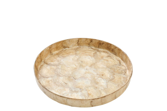 Decorative Tray Capiz Brown Small