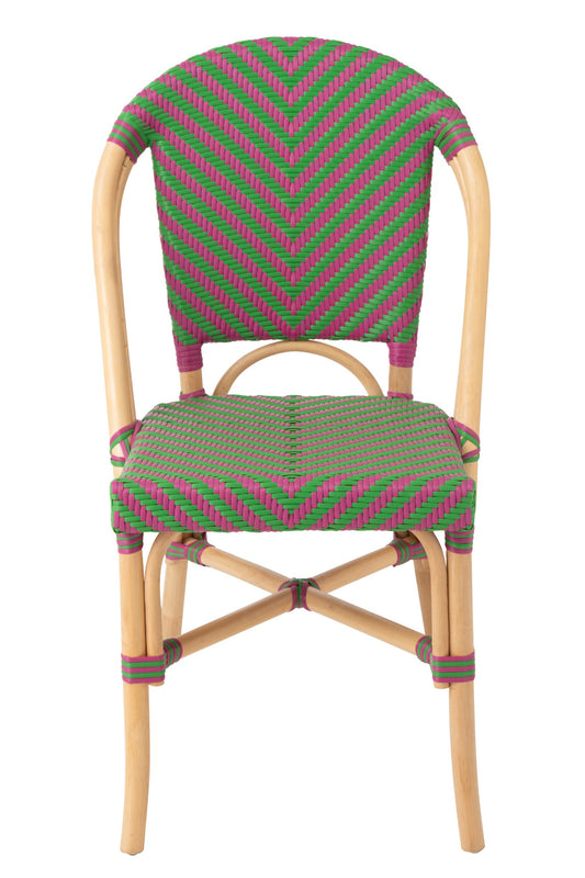 Dining Chair Geo Rattan Pink/Green