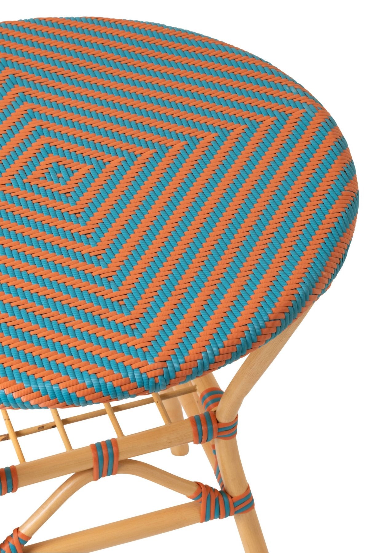 Dining Table Geo Rattan Orange/Turquoise