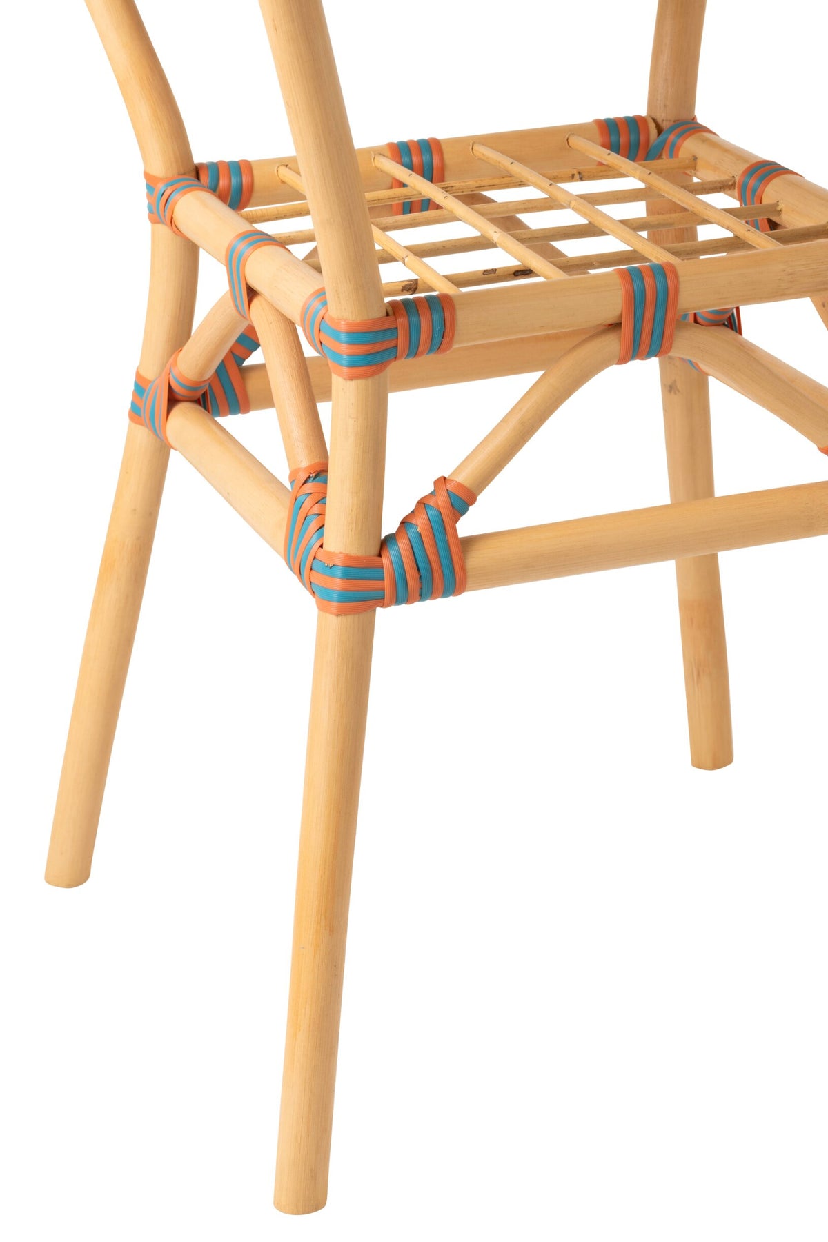 Dining Table Geo Rattan Orange/Turquoise