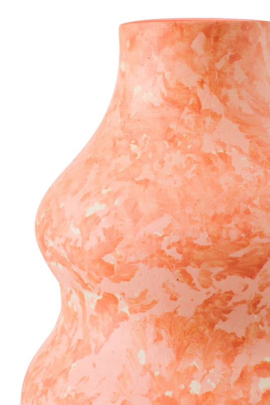 Vase Ceramic Orange/White Large