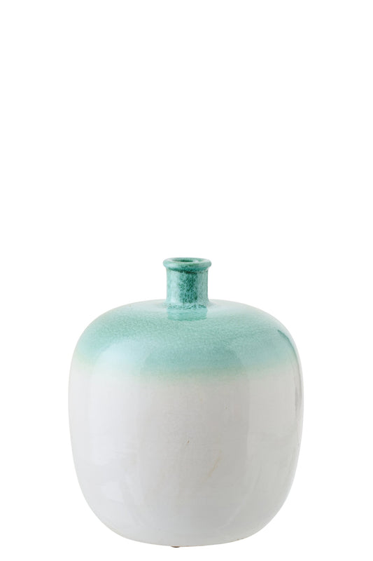 Vase Ceramic Mint Green/White