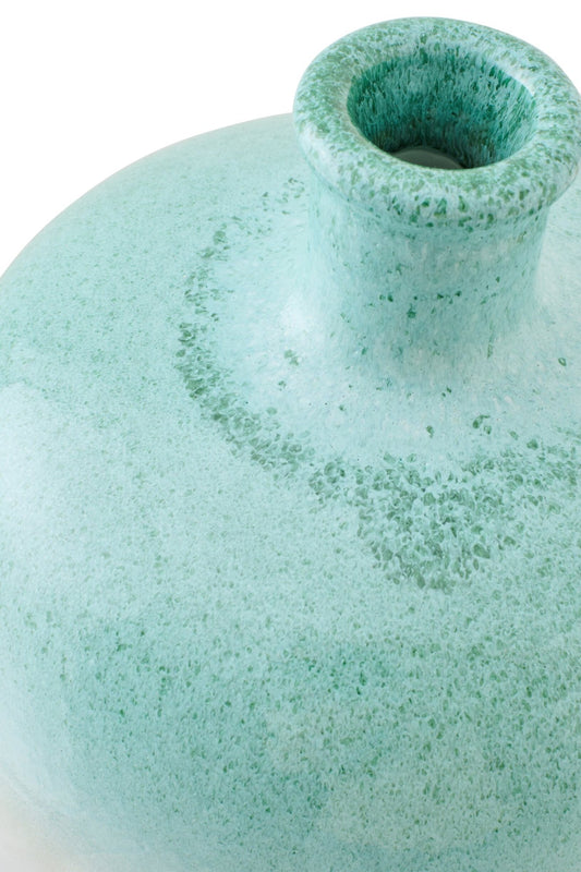 Floor Vase Ceramic Mint Green/White Small