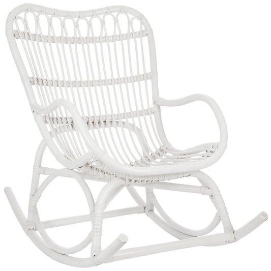 Rocking Chair Rattan White