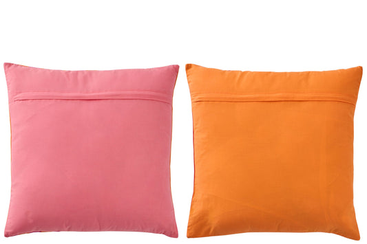 Cushion Summer/Bisous Striped Cotton Multi Assortment Of 2