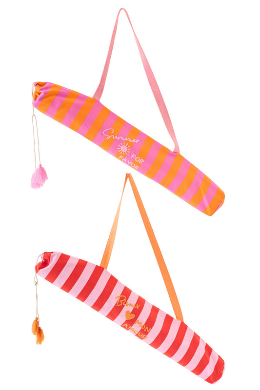 Beach Mat Summer/Bisous Striped Polypropylene Multi Assortment Of 2