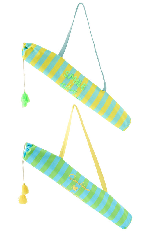 Beach Mat Sunshine/Smile Striped Polypropylene Multi Assortment Of 2