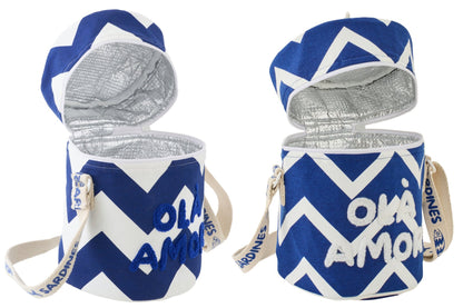 Ola Amor cotton lunch bag white/dark blue assortment of 2