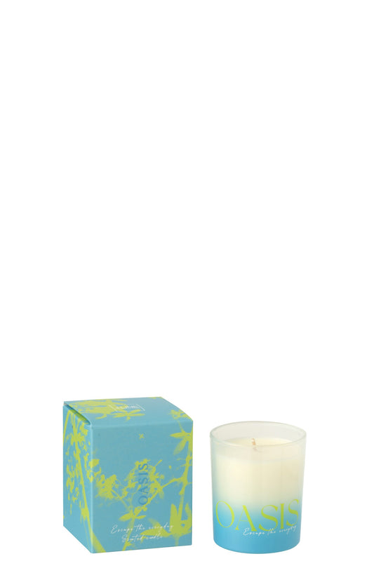 Geurkaars Oasis Was Blauw/Groen Small