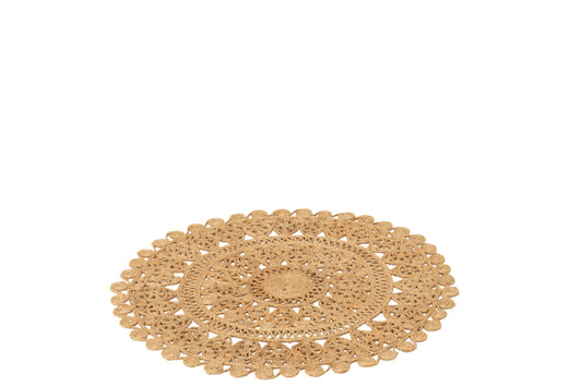 Rug Oriental Round Jute Natural Small