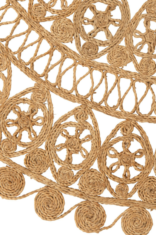Rug Oriental Round Jute Natural Large
