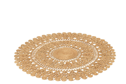 Rug Oriental Round Jute Natural Large