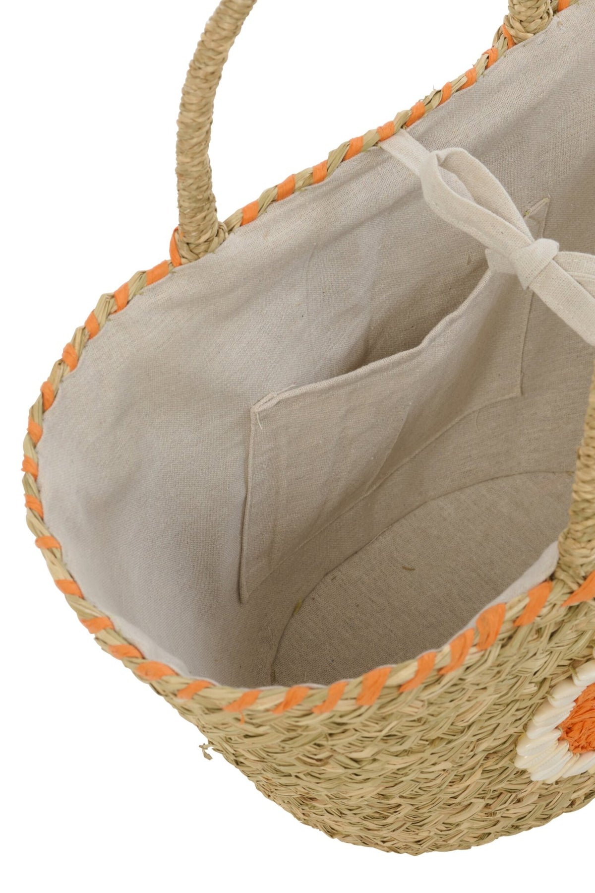 Tas schelp zeegras meerkleurig assortiment van 4