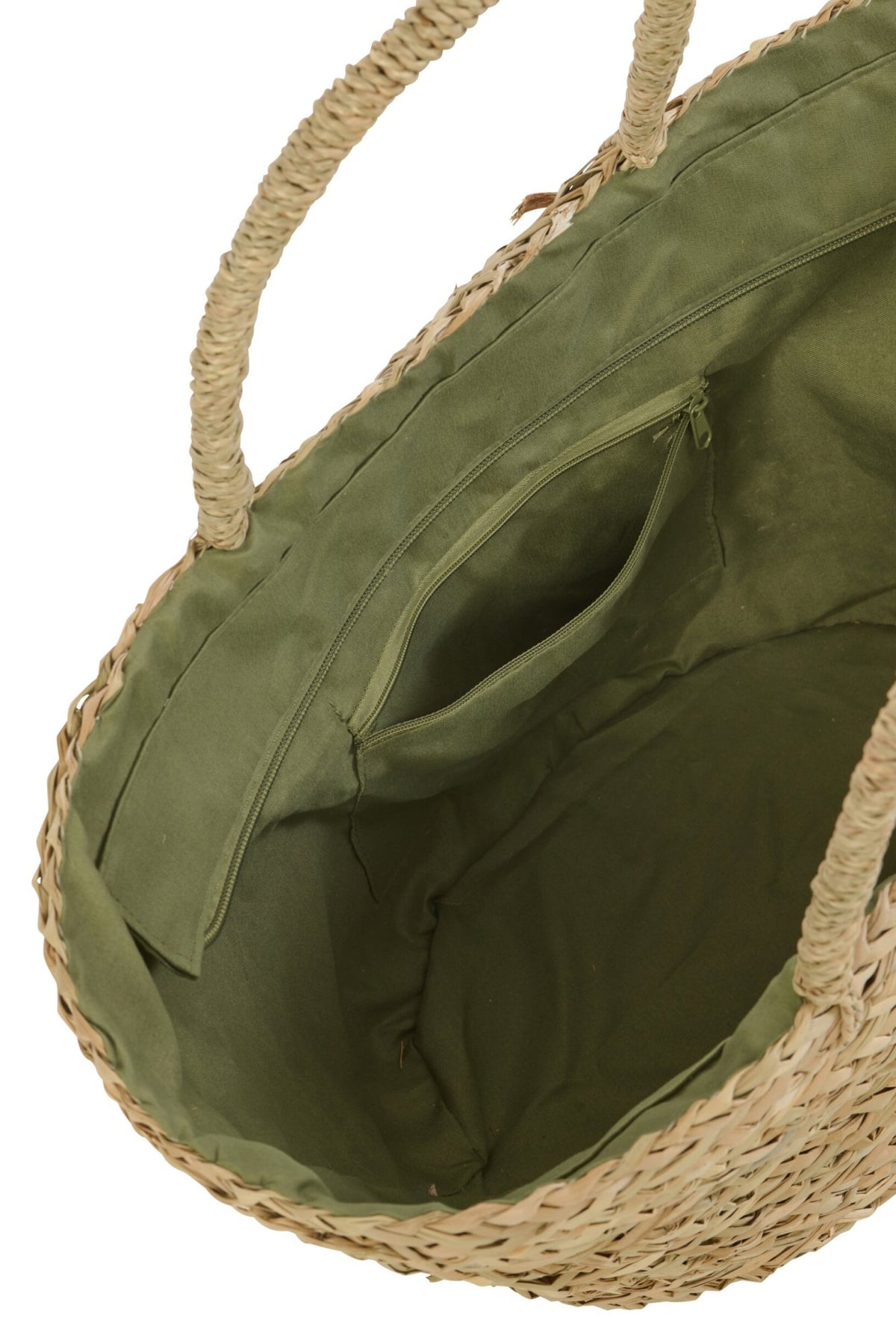 Tas blad zeegras naturel/olijf