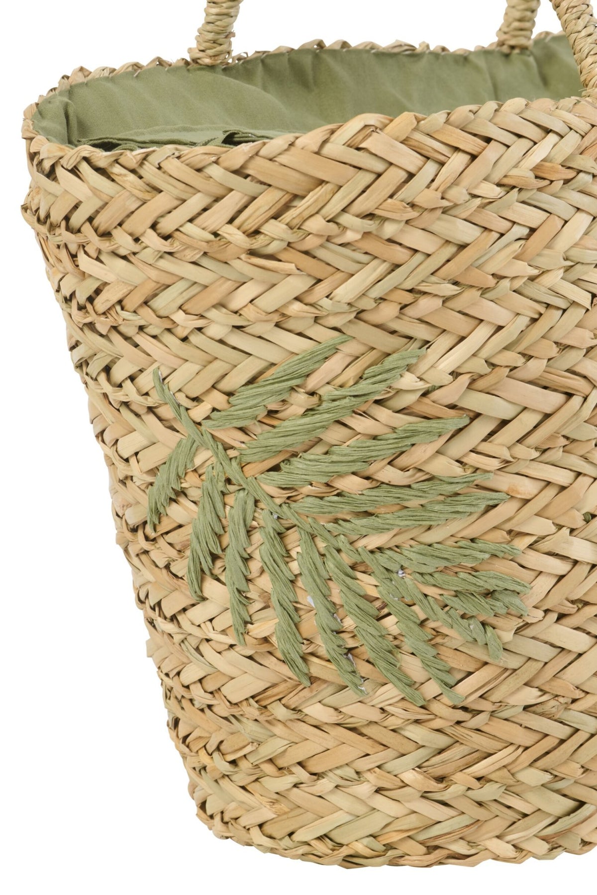Tas blad zeegras naturel/olijf
