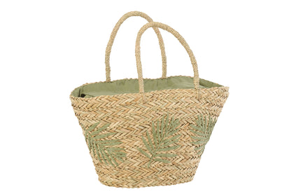 Tas blad zeegras naturel/olijf