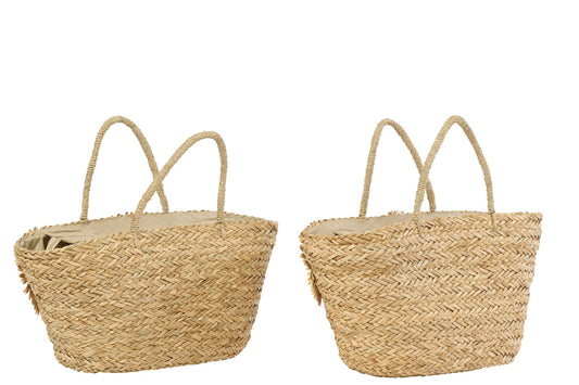 Tas zonnebloem zeegras geel/oranje assortiment van 2