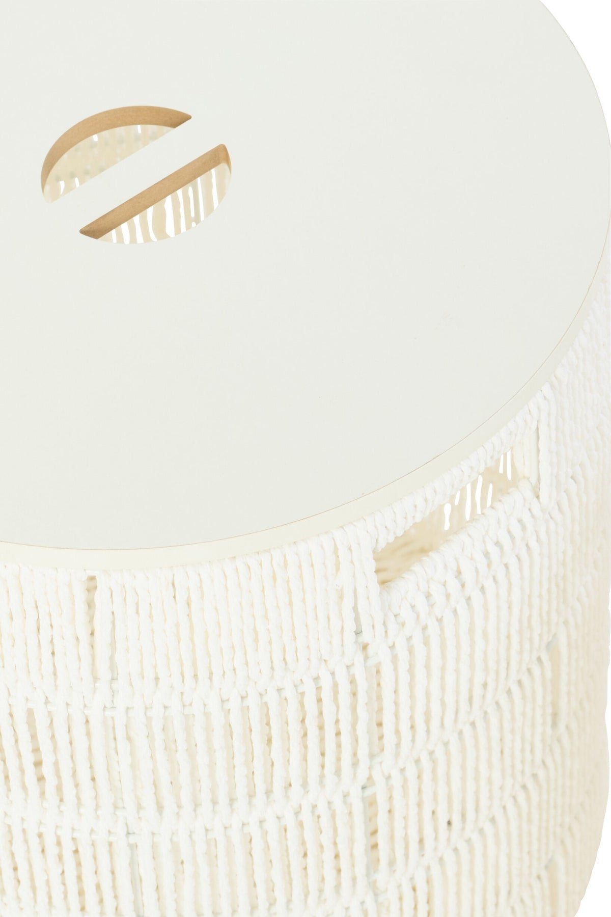 Set of 2 round white paper baskets + lid