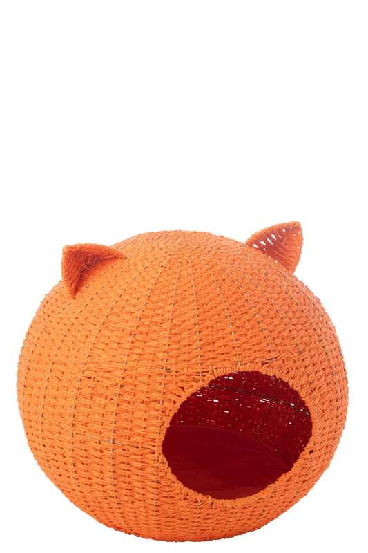Cat Basket Cat Ears Paper Orange