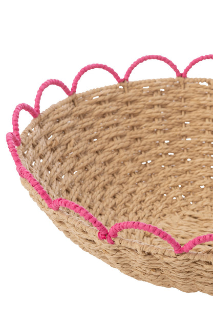 Set Of 2 Decorative Tray Paper Pink/Orange
