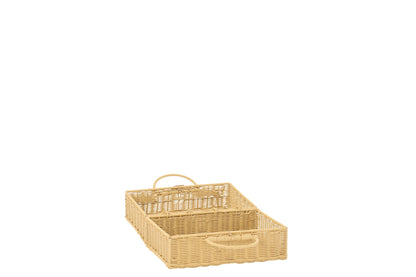 Small natural synthetic basket suitcase