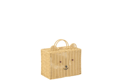 Small natural synthetic basket suitcase