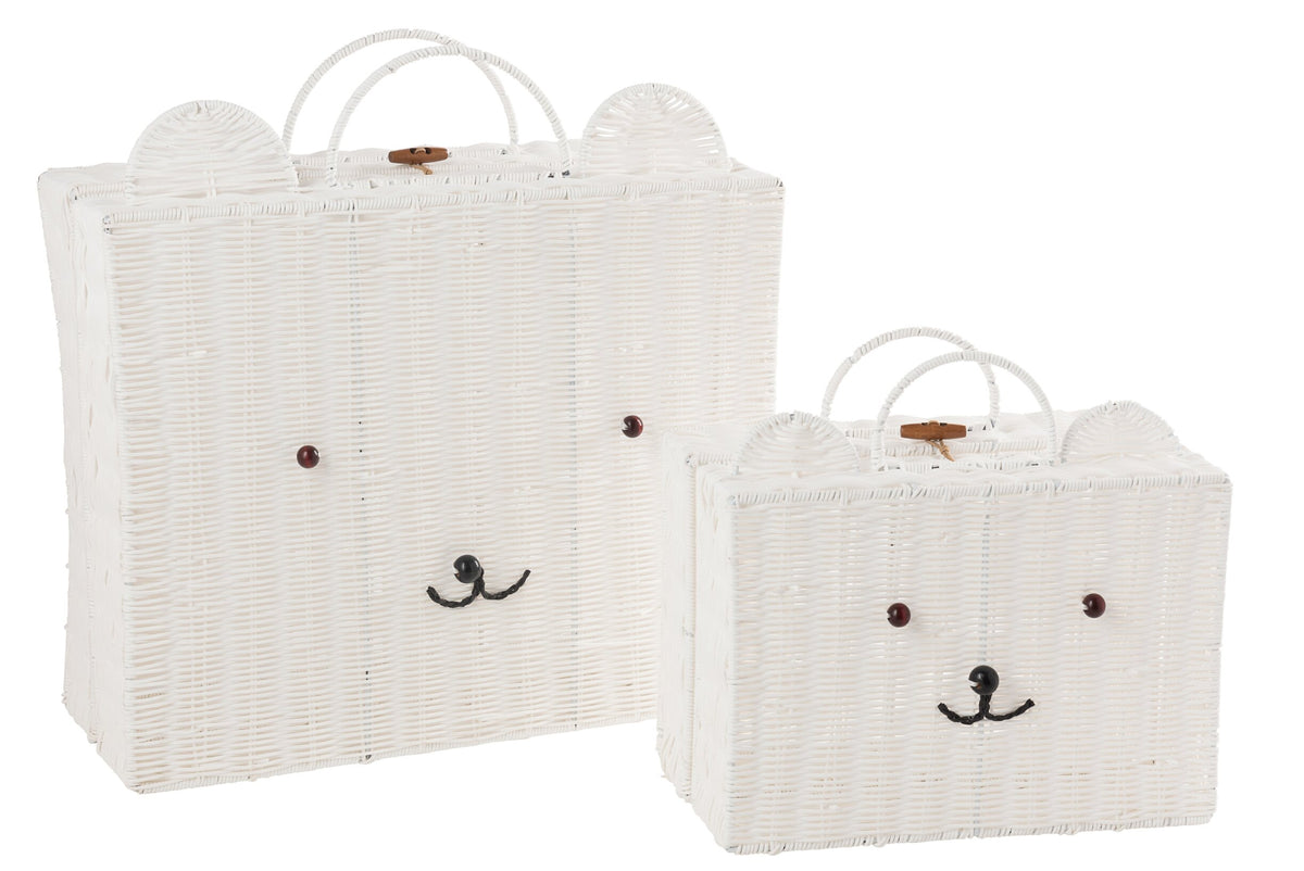 Mand koffer synthetisch wit groot