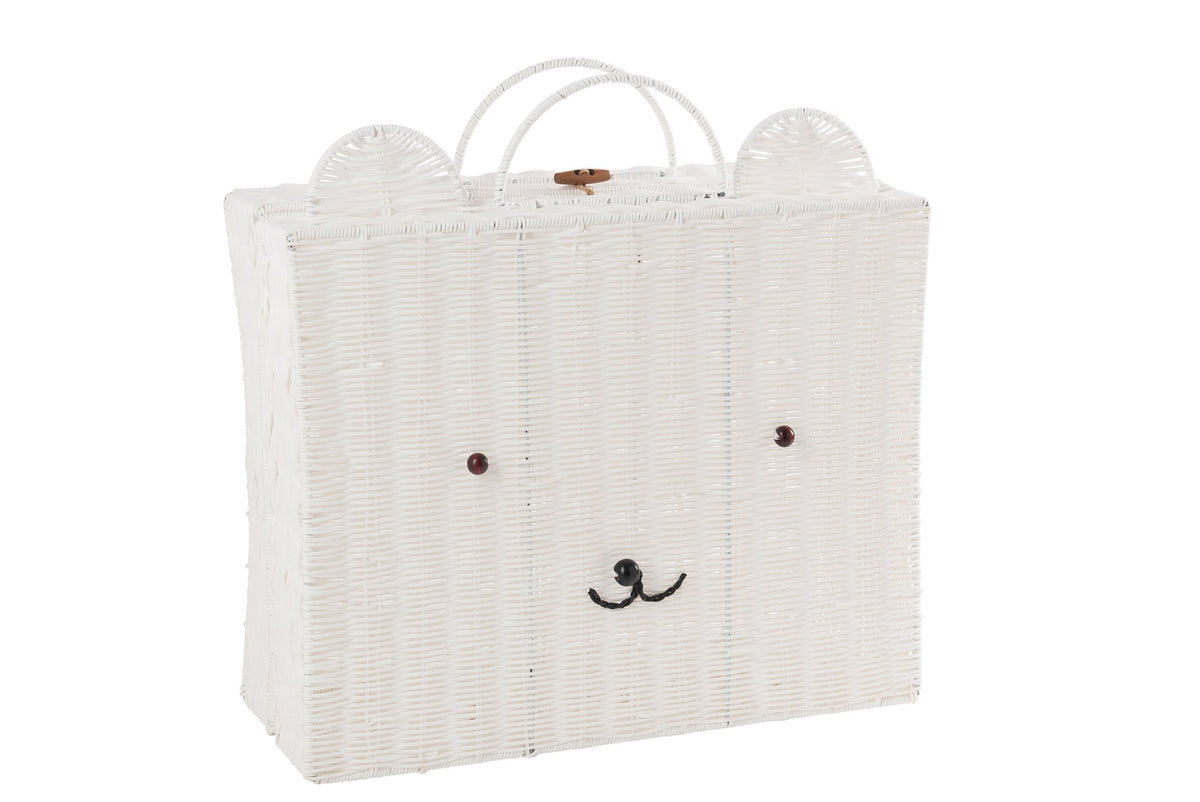 Mand koffer synthetisch wit groot