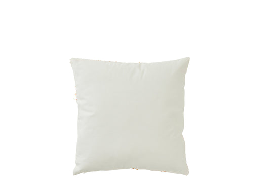 Cushion Flowers Cotton White/Dark Orange