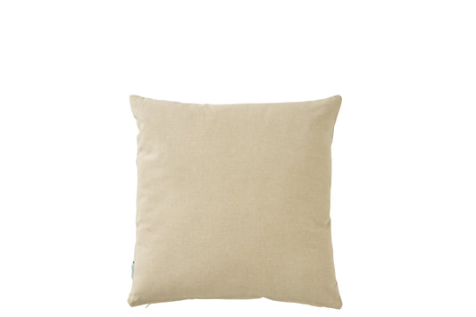 Cushion Coral Cotton Greige/Light Blue