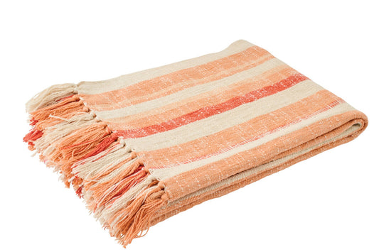 Throw Striped Cotton Ecru/Dark Orange