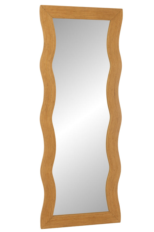 Wall Mirror Irregular Bamboo Natural