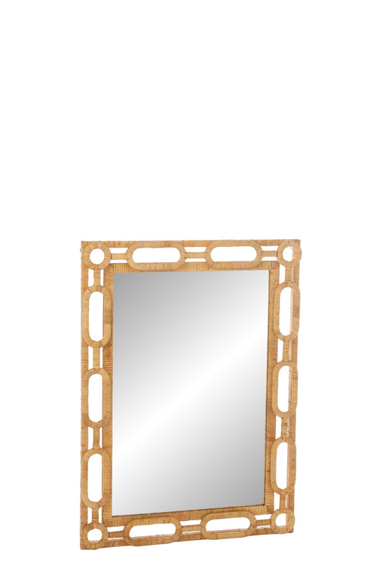 Wall Mirror Ring Rattan Natural Small
