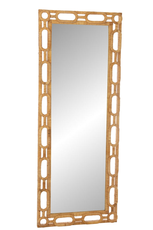 Wall Mirror Ring Rattan Natural Large