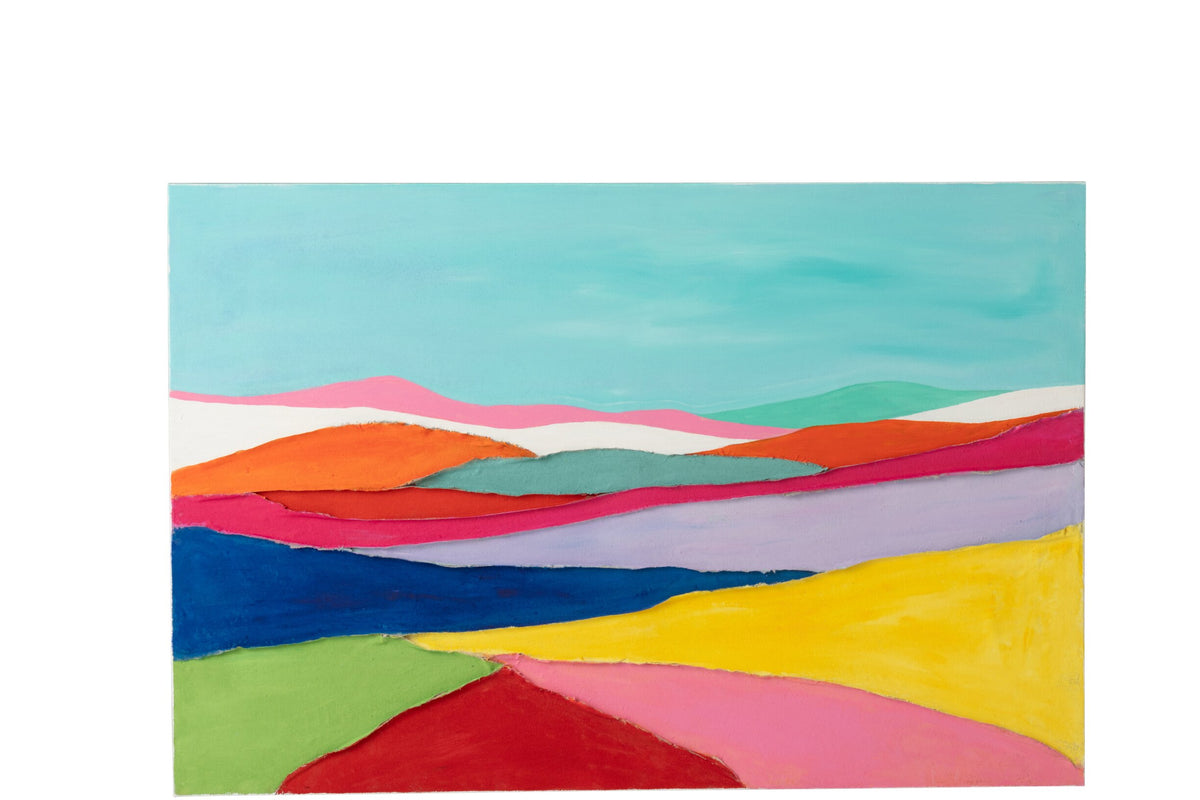 Painting Waves Acrylic Multicolored