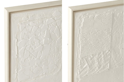 Set Of 2 Painting Plaster Pinewood White