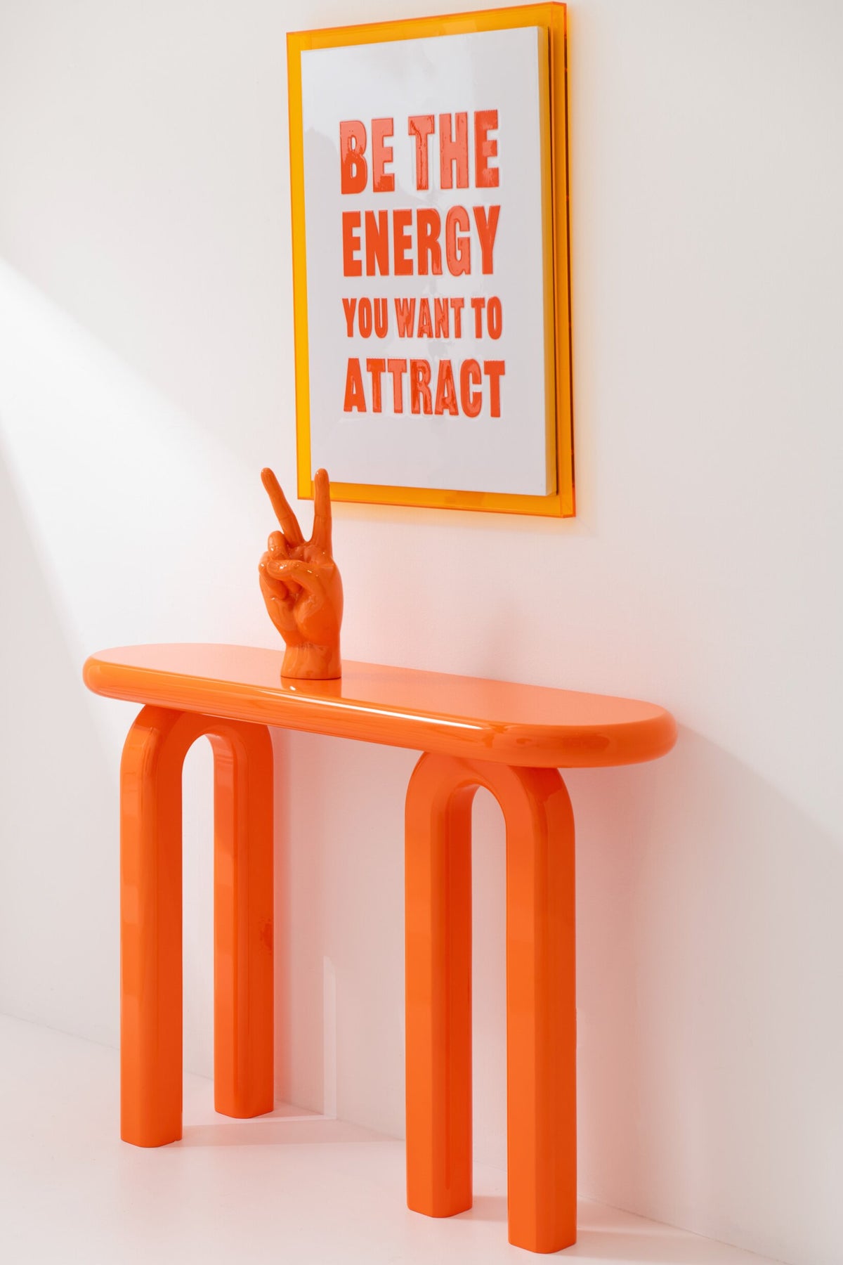 Quote Board Energy/Believe Canvas White/Neon Orange Assortment Of 2