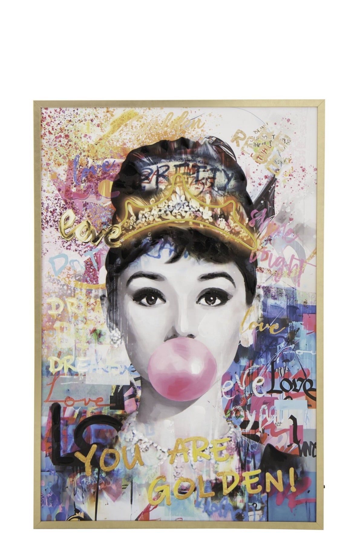Painting LED Lady Rectangle Canvas Multicolored