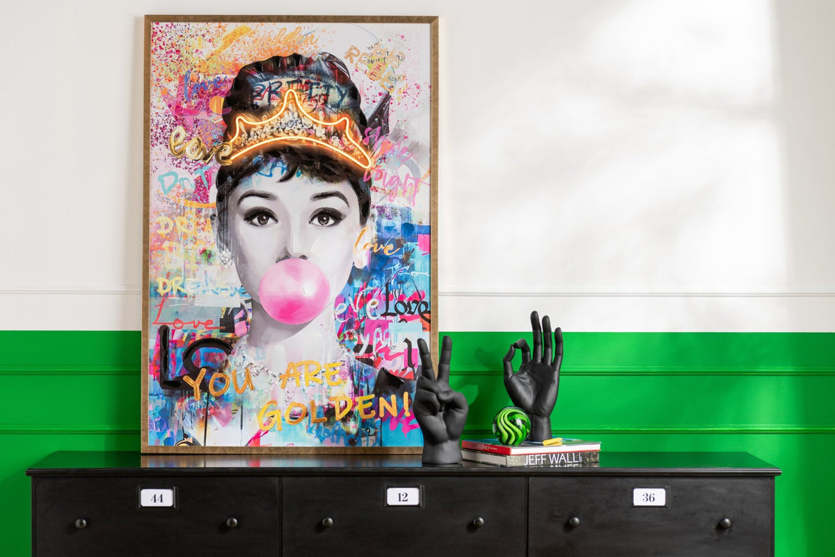 Painting LED Lady Rectangle Canvas Multicolored