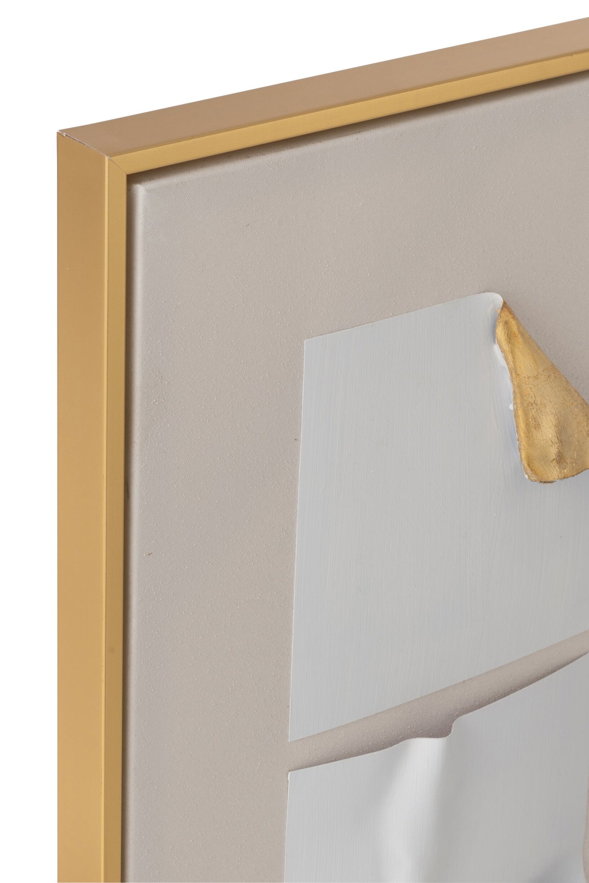 Painting Men Running Square Acrylic White/Gold Colored