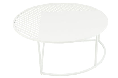 Side Table Outdoor Round Metal White