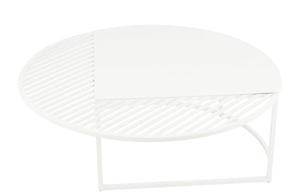 Side Table Outdoor Round Metal White