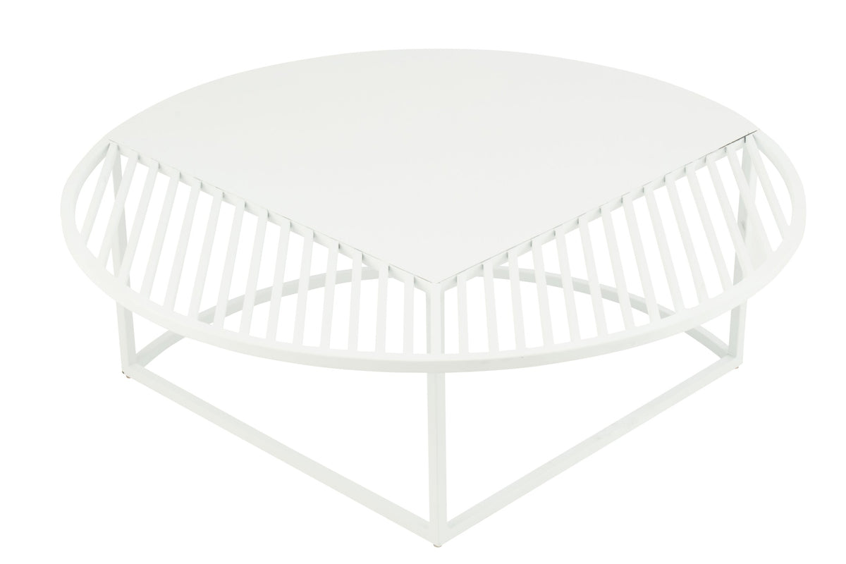 Side Table Outdoor Round Metal White