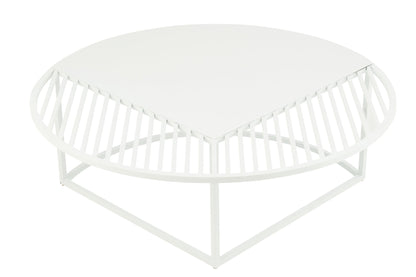 Side Table Outdoor Round Metal White