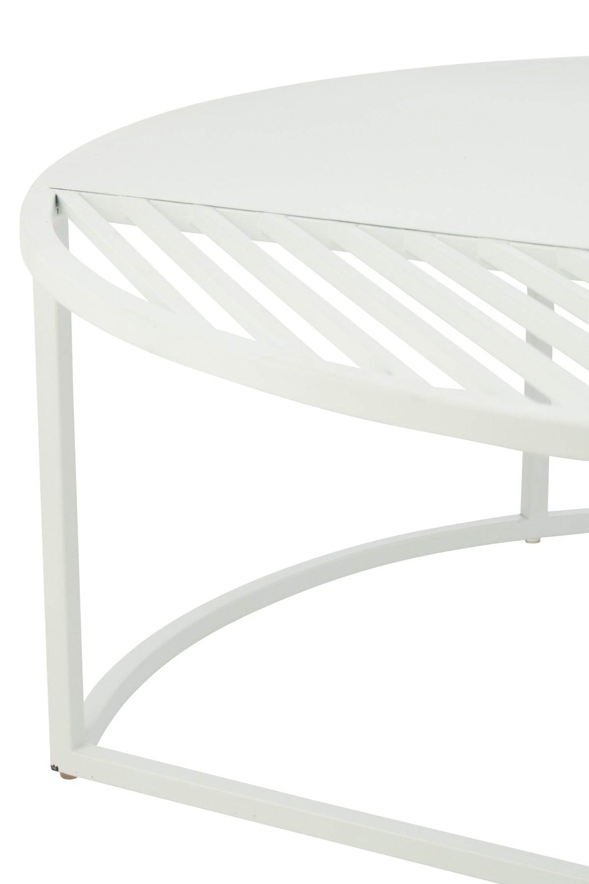 Side Table Outdoor Round Metal White
