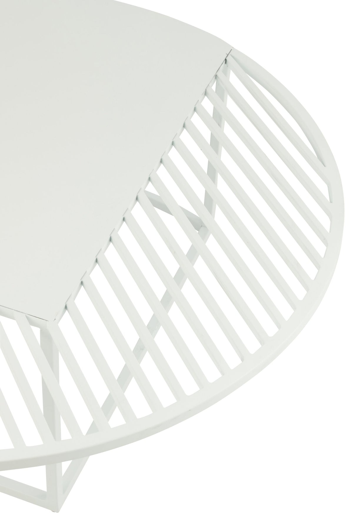 Side Table Outdoor Round Metal White