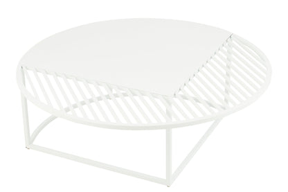 Side Table Outdoor Round Metal White
