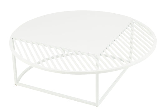 Side Table Outdoor Round Metal White